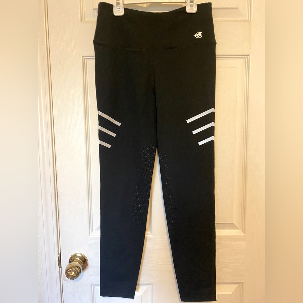 Piper Reflective Tights Knee Patch, Medium Black